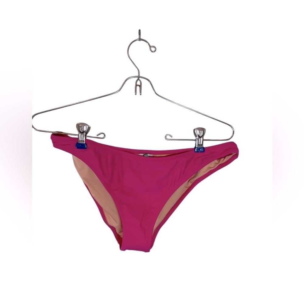 J.Crew Heritage 1989 high leg bikini bottom, fuchsia pink size large
